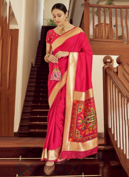 Dark Pink Colour Rajyog Anubhuti Weaving Heavy Festive Wear Silk Latest Designer Saree Collection 5602